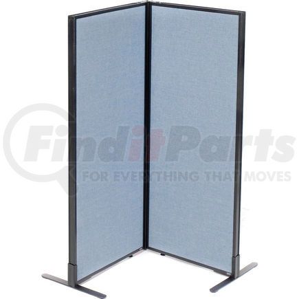 695062BL by GLOBAL INDUSTRIAL - Interion&#174; Freestanding 2-Panel Corner Room Divider, 24-1/4"W x 60"H Panels, Blue