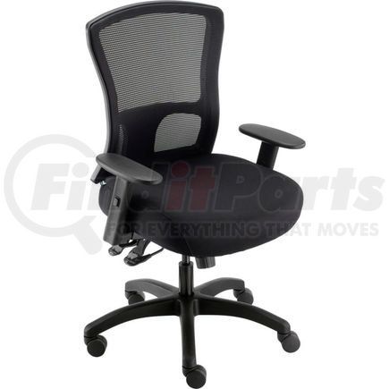 695486 by GLOBAL INDUSTRIAL - Interion&#174; Asynchronous Tilt Big & Tall Mesh Back Chair w/High Back & Adj. Arms, Fabric, Black