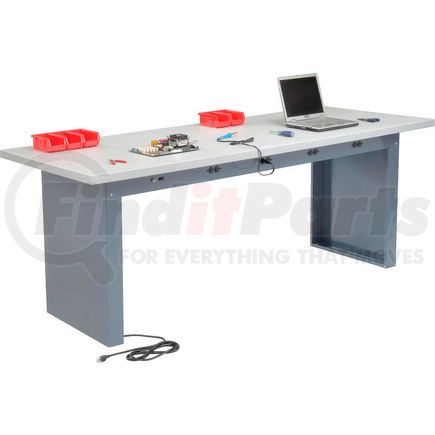 778326 by GLOBAL INDUSTRIAL - Global Industrial&#153; 96 x 36 Panel Leg Workbench - Power Apron & Plastic Laminate Square Edge Top