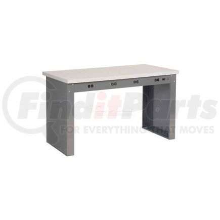 778361 by GLOBAL INDUSTRIAL - Global Industrial&#153; 72"W x 30"D Panel Leg Workbench - Power Apron & Shop Top Square Edge Top