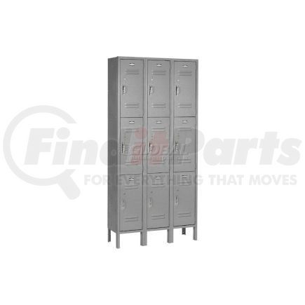 238234GY by GLOBAL INDUSTRIAL - Global Industrial&#153; Paramount&#174; Triple Tier 9 Door Locker, 12"Wx15"Dx24"H, Gray, Assembled