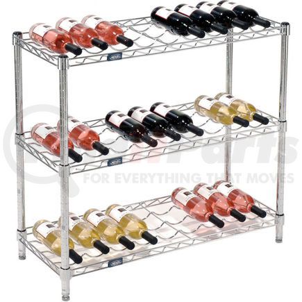 797142 by GLOBAL INDUSTRIAL - Nexel&#174; Wine Bottle Rack - 27 Bottle 36"W x 14"D x 34"H, Chrome