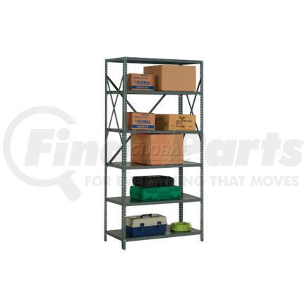 234136A by GLOBAL INDUSTRIAL - Global Industrial&#8482; Steel Shelving 20 Ga 36"Wx24"Dx73"H Open Clip Style 6 Shelf