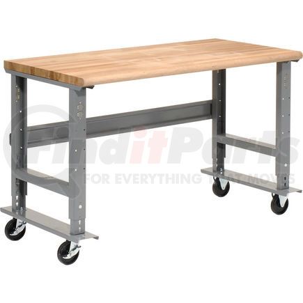 183987A by GLOBAL INDUSTRIAL - Global Industrial&#153; 60x30 Mobile Adjustable Height C-Channel Leg Workbench - Maple Safety Edge