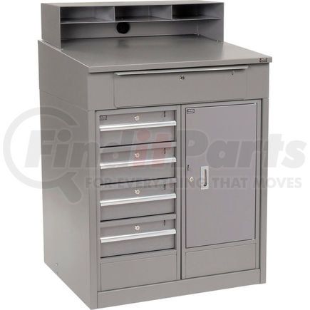 237408 by GLOBAL INDUSTRIAL - Global Industrial&#153; Cabinet Shop Desk - 5 Drawers & Pigeonhole Riser 34-1/2 x 30 x 51-1/2 - Gray