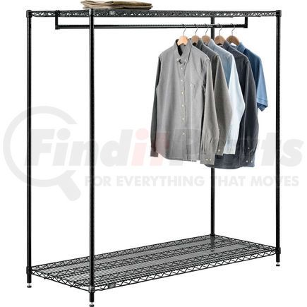 184449B by GLOBAL INDUSTRIAL - Free Standing Clothes Rack - 2 Shelf - 60"W x 24"D x 63"H
