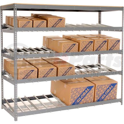 184055 by GLOBAL INDUSTRIAL - Global Industrial&#8482; Carton Flow Shelving Single Depth 4 LEVEL 96"W x 36"D x 84"H