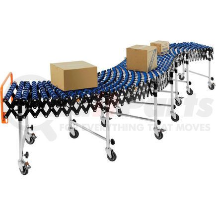 168111 by GLOBAL INDUSTRIAL - Global Industrial&#153; Portable, Flexible & Expandable Conveyor W/ Skate Wheels, Expands 6'2"-24'8"