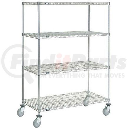 168219 by GLOBAL INDUSTRIAL - Nexel&#174, Chrome Wire Shelf Truck, 48" x 24"x 69", 1200 Lb.Capacity, Unassembled