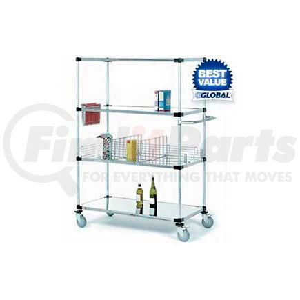 585111B by GLOBAL INDUSTRIAL - Nexel&#174; Stainless Steel Shelf Truck 36x24x69 1200 Lb. Capacity with Brakes