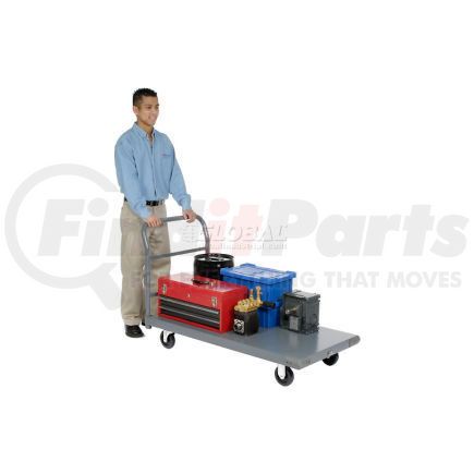 952107 by GLOBAL INDUSTRIAL - Global Industrial&#8482; Steel Deck Platform Truck 48 x 30 1000 Lb. Capacity 5" Polyurethane Casters