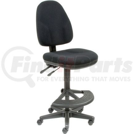 506782BK by GLOBAL INDUSTRIAL - Interion&#174; Work Stool - Fabric - 180&#176; Footrest - Black