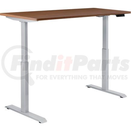 695779WNGY by GLOBAL INDUSTRIAL - Interion&#174; Electric Height Adjustable Table, 48"W x 30"D, Walnut W/ Gray Base