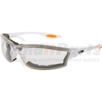 LW310AF by MCR SAFETY - MCR Safety&#174; Law&#174; LW310AF Safety Glasses LW3, Orange Temple Insert, Clear Lens, Clear Frame