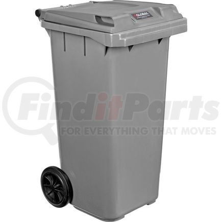 641338GY by GLOBAL INDUSTRIAL - Global Industrial&#153; Mobile Trash Container with Lid, 32 Gallon Gray