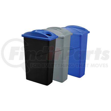 261938 by GLOBAL INDUSTRIAL - Global Industrial&#153; Recycling System For Paper/Bottles & Cans, 69 Gallon, Gray/Blue/Black