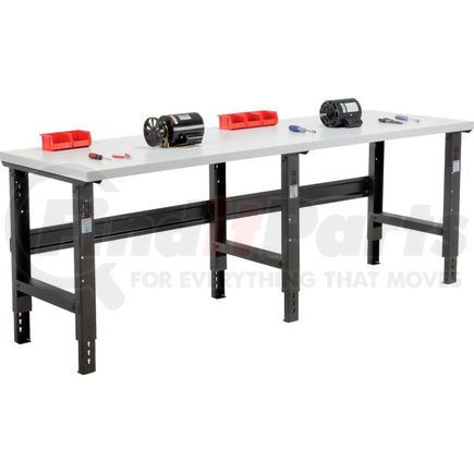 319084 by GLOBAL INDUSTRIAL - Global Industrial&#153; 96x30 Adjustable Height Workbench C-Channel Leg - Laminate Square Edge Black