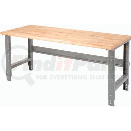 183987 by GLOBAL INDUSTRIAL - Global Industrial&#153; 60 x 30 Adjustable Height Workbench C-Channel Leg - Maple Safety Edge - Gray