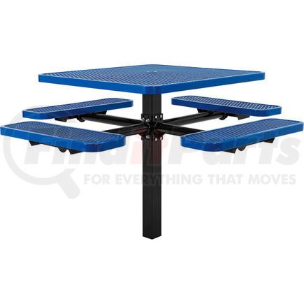 695293BL by GLOBAL INDUSTRIAL - Global Industrial&#153; 46" Square In-Ground Mount Outdoor Steel Picnic Table, Expanded Metal, Blue