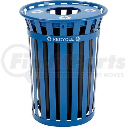 261800BL by GLOBAL INDUSTRIAL - Global Industrial&#153; Recycling Can w/Flat Lid, 36 Gallon, Blue