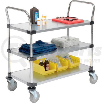 489065 by GLOBAL INDUSTRIAL - Nexel&#174; Galvanized Steel Utility Cart 3 Shelves 36x18