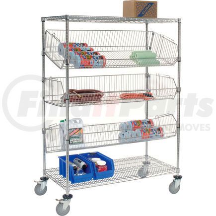 832210 by GLOBAL INDUSTRIAL - Adjustable Mobile Wire Bin Rack - 48"W x 24"D x 69"H