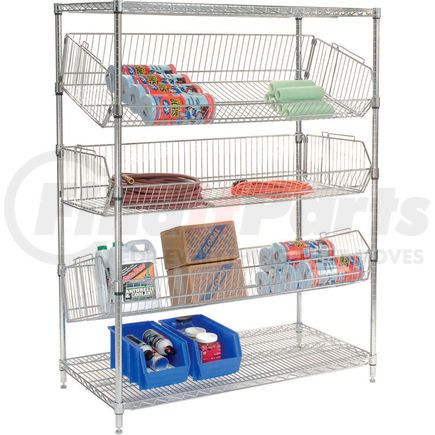 832200 by GLOBAL INDUSTRIAL - Adjustable Wire Bin Rack - 36"W x 18"D x 63"H