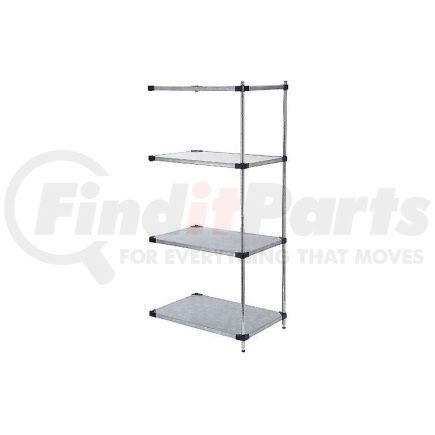 189991 by GLOBAL INDUSTRIAL - Nexel&#174; 4 Tier Shelving Add-On Unit, Solid Galvanized Steel, 36"Wx24"Dx54"H