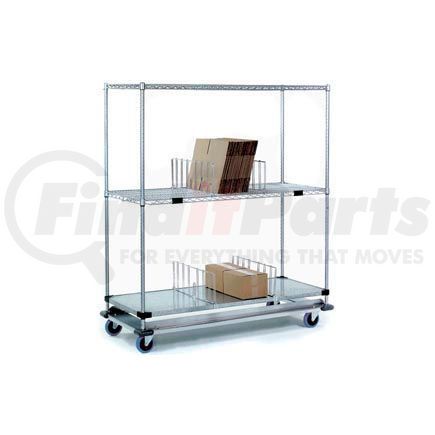 558830A by GLOBAL INDUSTRIAL - Nexel&#174; Open Sided Wire Stock Picker Truck 2 Wire 1 Galvanized Shelf 1000 Lb Cap 36x24x69