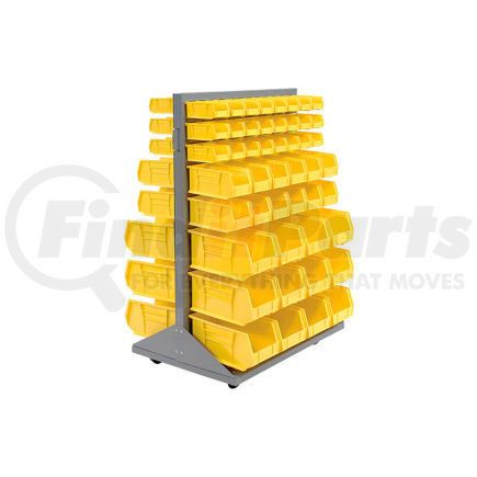 500165BL by GLOBAL INDUSTRIAL - Global Industrial&#153; Mobile Double Sided Floor Rack - 96 Blue Stacking Bins 36 x 54