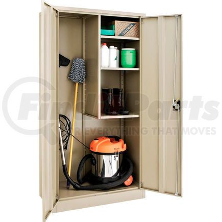 269902TN by GLOBAL INDUSTRIAL - Global Industrial&#8482; Janitorial Cabinet Easy Assembly 36x18x72 Tan