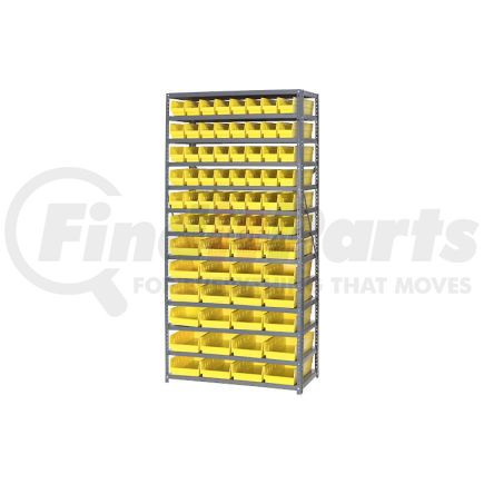 603446YL by GLOBAL INDUSTRIAL - Global Industrial™ Steel Shelving - Total 72 4"H Plastic Shelf Bins Yellow, 36x18x72-13 Shelves
