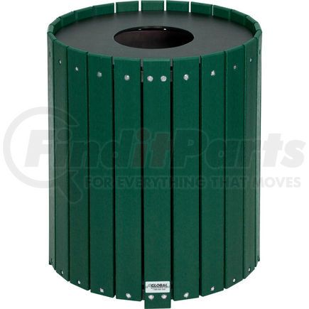 641323GN by GLOBAL INDUSTRIAL - Global Industrial&#153; Recycled Plastic Round Trash Can With Liner, 32 Gallon, Green