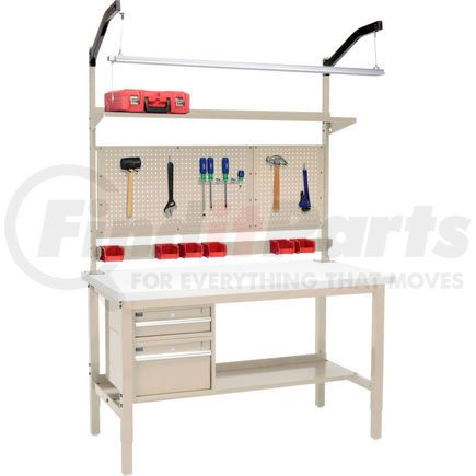 319343TN by GLOBAL INDUSTRIAL - Global Industrial&#153; 72"W x 36"D Production Workbench - ESD Square Edge Complete Bench - Tan