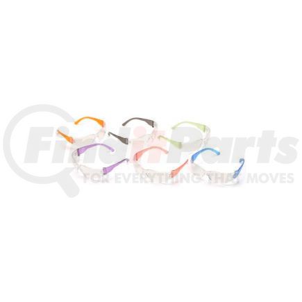 S4110SMP by PYRAMEX SAFETY GLASSES - Intruder&#8482; Eyewear Multi-Pack Clear Lens, Assorted Temple Colors, 12 Pairs/Dozen