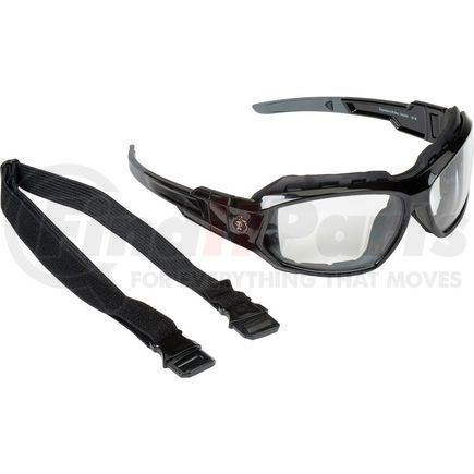 56000 by ERGODYNE - Ergodyne&#174; Skullerz&#174; Loki Safety Glasses/Goggles, Clear Lens, Black Frame