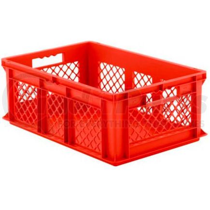 EF6221.RD1 by SCHAEFFER MATERIAL - SSI Schaefer Euro-Fix Solid Base/Mesh Sides Container EF6221 - 24" x 16" x 8", Red