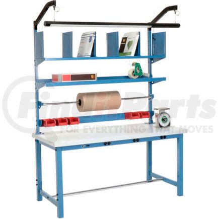 244192B by GLOBAL INDUSTRIAL - Global Industrial&#153; Electric Packing Workbench Plastic Square Edge - 72 x 30 with Riser Kit