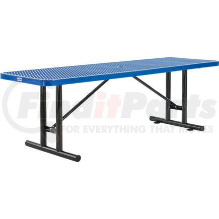 277570BL by GLOBAL INDUSTRIAL - Global Industrial&#153; 8' Rectangular Steel Outdoor Table, Expanded Metal, Blue