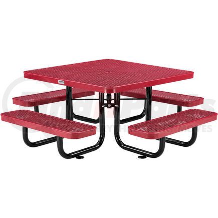 277151KRD by GLOBAL INDUSTRIAL - Global Industrial&#153; 46" Child's Square Outdoor Steel Picnic Table, Expanded Metal, Red