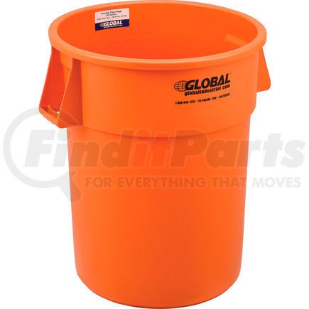 240464BOR by GLOBAL INDUSTRIAL - Global Industrial&#153; Plastic Trash Can - 55 Gallon Bright Orange
