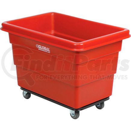 800310RD by GLOBAL INDUSTRIAL - Global Industrial&#8482; Plastic Bulk Box Truck, 6 Bushel, Steel Chassis Base, Red