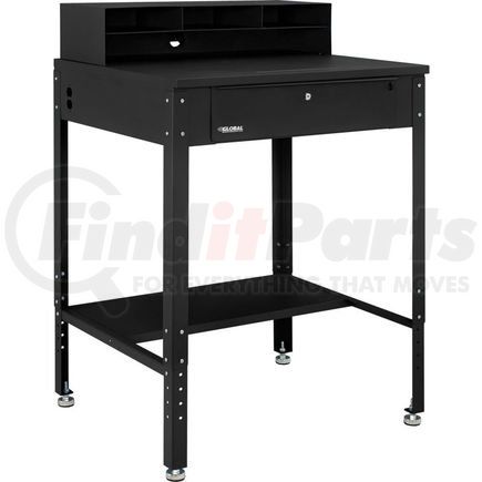 319355BK by GLOBAL INDUSTRIAL - Global Industrial&#153; Shop Desk - Pigeonhole Riser 34-1/2"W x 30"D x 38"H Flat Surface - Black