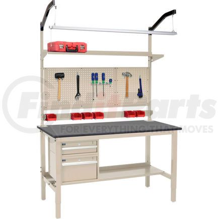 319336TN by GLOBAL INDUSTRIAL - Global Industrial&#153; 72 x 30 Production Workbench - Phenolic Safety Edge Complete Bench - Tan