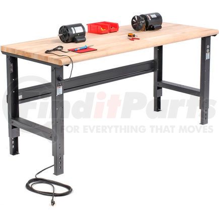 183989BK by GLOBAL INDUSTRIAL - Global Industrial&#153; 72x36 Adjustable Height Workbench C-Channel Leg - Maple Safety Edge - Black