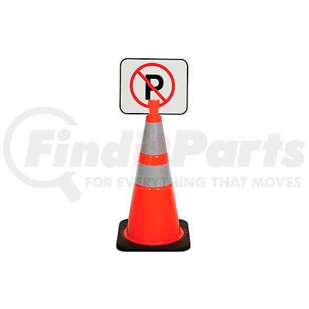 03-550NP by CORTINA SAFETY PRODUCTS - Cone Sign - No Parking, 13" x 11", Black on Orange, 1 Each