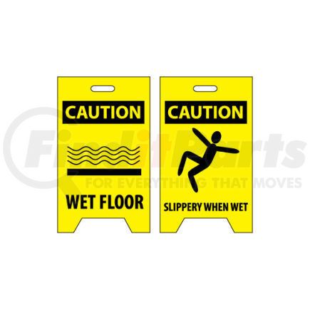 FS1 by NATIONAL MARKER COMPANY - Floor Sign - Caution Wet Floor Caution Slippery When Wet
