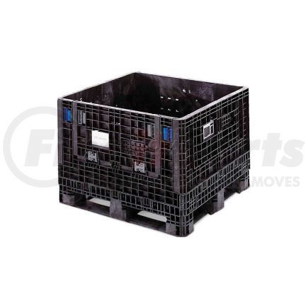 HDMP4845-25-22 BLACK by LEWIS-BINS.COM - ORBIS HDMP4845-25-22 BulkPak Folding Bulk Shipping Container - 48"L x 45"W x 25"H 1800 Lb Cap. Black