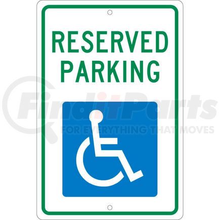 TM87H by NATIONAL MARKER COMPANY - Aluminum Sign - Reserved Parking Handicapped Logo - .063" Thick, TM87H