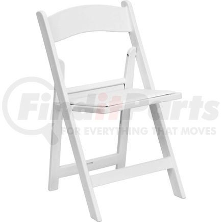 LE-L-1-WHITE-GG by GLOBAL INDUSTRIAL - Flash Furniture Resin Folding Chair with Vinyl Seat - White